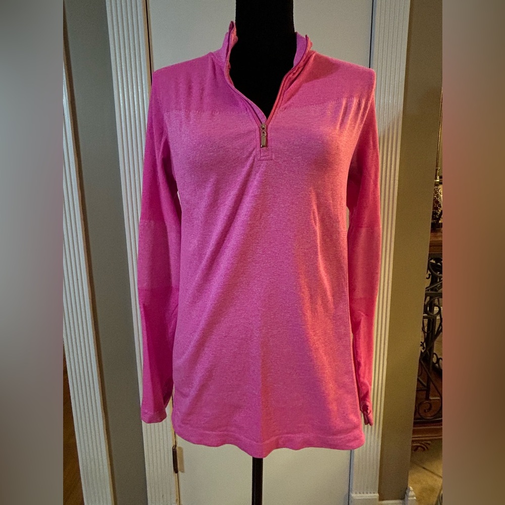 Stella Elyse Active Athletic Jacket Hot Pink Lightweight M/L With Thumb Holes